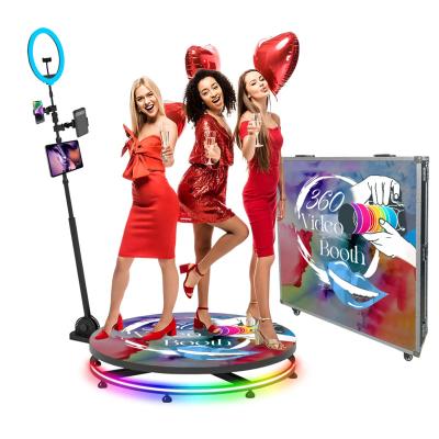 China 360 Photo Booth Machine for Parties with Trolley,Logo Customization,Software APP Remote Control Automatic 360 Spin Camera Booth SMT-1 for sale