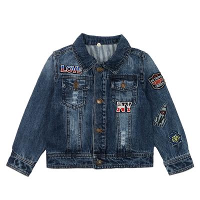 China 3-10Years Little&Big Breathable Boys Spring Autumn Outfits Denim Outerwear Jeans Hoodie Jacket for sale