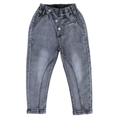 China Wholesale Breathable Kids Long Jeans Kids Clothes Button Elastic Cotton Diagonal Waist Soft Denim Pants Trousers Slim Trousers For Boys Tall for sale