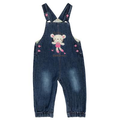 China Polyester / Cotton Baby Overalls Toddler Girls Denim Infant Bow Bib Pants Jeans Jumpsuit Rompers for sale