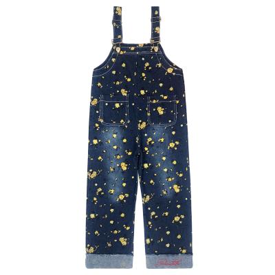 China Big Size Girls Overalls Blue Denim Strap Jeans Pants Anti Shrink Overalls Rompers for sale