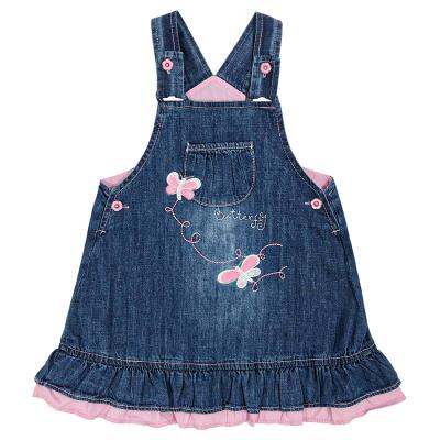 China Anti-Wrinkle Babies Sunbathing Denim Skirts Princess Casual Summer Kids Clothing Flowers Embroidered Shorts Skirts Overalls Overalls for sale