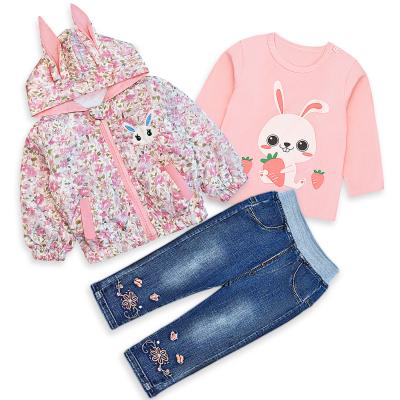 China Factory Hot Selling Windproof Women Autumn Baby Kids Clothing Set 3 Piece Set Clothing Set for sale