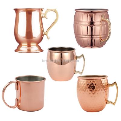 China Viable Mule Bronze Pure Copper Moscow Mug Bar Restaurant Wine Mug Pure Copper Glass Beer Mug Tumbler for sale