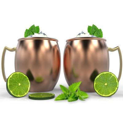 China Durable solid copper cups with nickel lining; 14oz moscow mule mug, 16OZ vodka mule mug, 16oz beer tumbler for sale