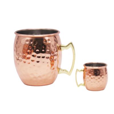 China Mule Cup 400ml Moscow Hammer Copper Mugs Disposable Creative Copper Mule Copper Mugs for sale