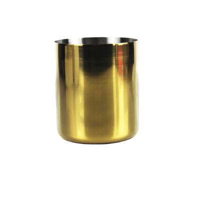 China Make Drinking 400ml Cold Much Stainless Steel Gold Plated Candle Jar Tea Light Candle Holder For Soy Wax Candles for sale