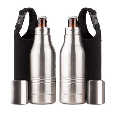 China Workable Double Wall 2 Stainless Steel Beer Bottle Insulator Set, 12OZ 18/8 Stainless Steel Beer Rack for sale