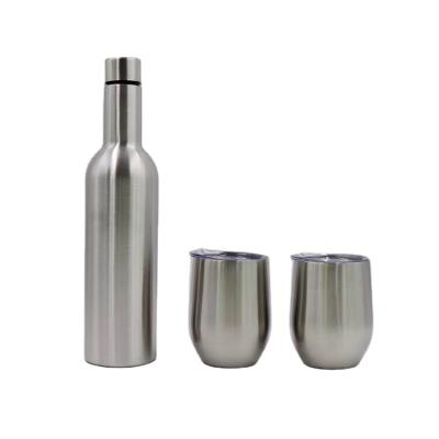 China Sustainable Custom Wine Tumbler Set Stainless Steel Wine Bottle 25oz Rose Gold Insulated Wine Bottle Tumbler Set for sale