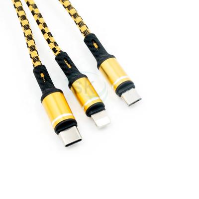 China MP3/MP4 Player 3 Nylon Woven in 1 Multi-Fuction Charging Magnetic Cable for Iphone and Android for sale