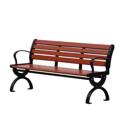 China China modern outdoor public metal patio bench steel wood chair for garden for sale