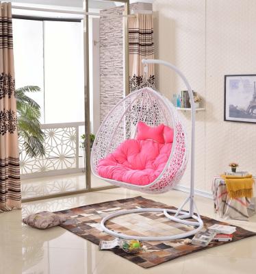 China Durable White Aluminum Rattan Balcony Balcony Frame Rattan Swing Rattan Indoor Outdoor Hanging Chair for sale