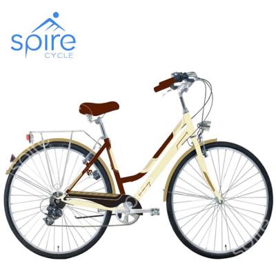 China Hot Selling Turn 28 Inch 6 Speed ​​Brown City Bicycle for sale