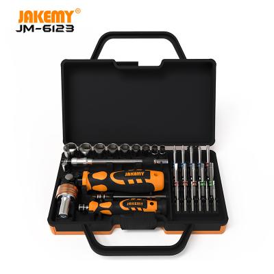 China Household Repair Tools JAKEMY JM-6123 Manufacturer 31 Pcs Color Ring Hardware Hand Screwdriver Set Repair Tool DIY Tool Kit for sale