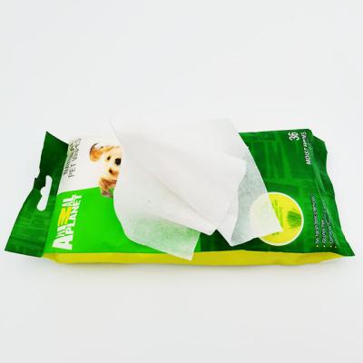 China OEM Soft Eco Friendly Pet Grooming Wipes Hypoallergenic Pet Cloths For Dogs And Cats for sale