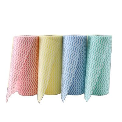 China Custom Hot Sale Kitchen Towel Roll Cloth Non-Woven Dry Disposable Cloth Kid Safe Non-Woven Dry Disposable Cloth for Wash Dish Table Cleaning Furniture for sale