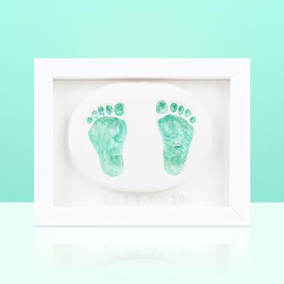 China Modern Simplicity Hundred Days Baby Footprint Photo Frame Baby Hand and Foot Pad Photo Frames for sale