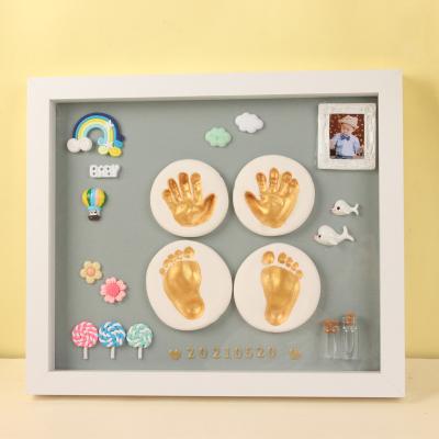 China 0-1 Years Amazon hot-selling baby hand and foot print baby handprint and footprint photo frame for sale