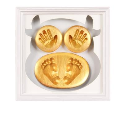 China Modern Simplicity DIY 3D Baby Shadow Box Baby Hand and Foot Print Photo Frame Baby Keepsake Pad Photo Frame for sale