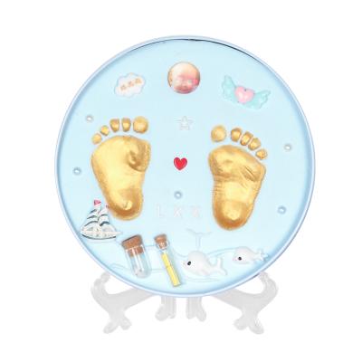 China Modern Simplicity Baby Handprint and DIY Footprint Pad Photo Frame Baby Photo Frame with Iron Box for sale