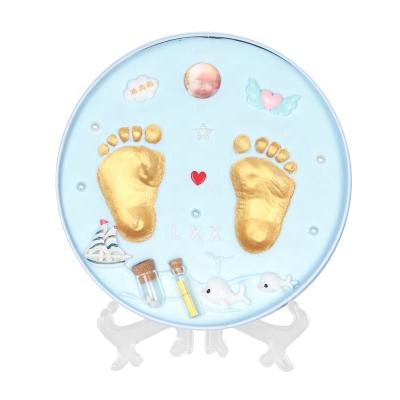 China Wholesale Nordic Baby Keepsake Metal Iron Around My First Year Baby Handprint and Footprint Photo Frame for sale