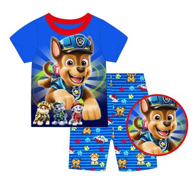 China 2022 Breathable Boys Summer Shorts T-shirt Pants Pajamas Set Children Cartoon Car Dog Hero Sleepwear Nightgown for sale