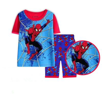 China 2022 Breathable Boys T-shirt Pants Short Pajamas Set Children Kids Cartoon Marvel Hero Sleep Wear for sale