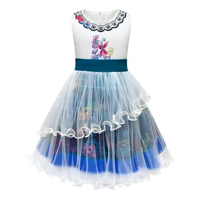 China 2022 children encanto summer princess tutu print lace party dress anti-static causal wear children dress cosplay for sale