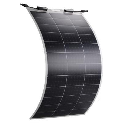 China Flexible Monocrystalline Solar Panel 100W 24V/12V Bendable For Cabin Van Car Uneven RV Boat Surfaces 1065mmx520mmx1.4mm for sale