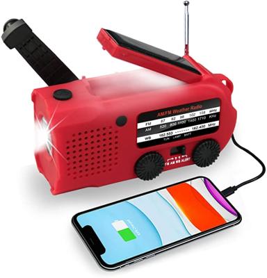 China PORTABLE Hand Crank NOAA Portable Weather Emergency Solar Radio with AM/FM, LED Flashlight for sale