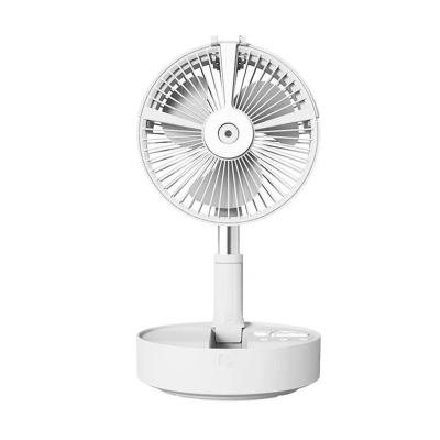 China 2021 Portable Folding USB LED Light Rechargeable Telescopic Lamp Hand-free Desk Fan Mini Portable Mini Fan With 4 Wind Speed for sale