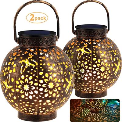 China Solar Powered Christmas Garden Lamp LED Light Waterproof Outdoor Metal Decoration with Portable Handle for Yard Patio for sale