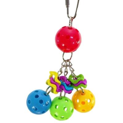 China Viable Colorful Parakeet Bite Climbing Parrot Bird Ball Game Hanging Toy for sale