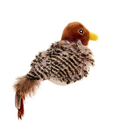 China New Viable Toy Pet Interactive Sounding Plush Doll Pet Supplies Simulation Noise Cat Toy Sparrow Shaped Funny Bird for sale