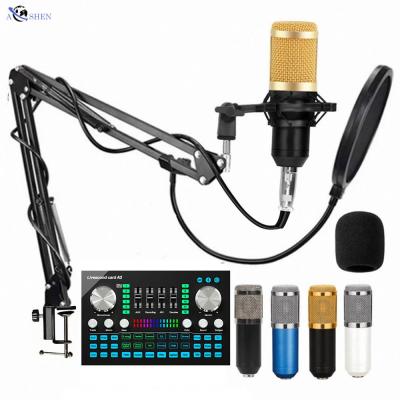 China Works as USB Sound Card Plus Professional Mixing Station A2 LIVE Sound Card Recording Interface Mixer with Recording Desktop Microphone for Podcasting for sale