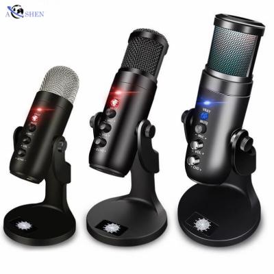 China FACTORY GAMING MICROPHONE USB PRO RGB CONDENSER Microphone Headset MIC FOR SMARTPHONE Computer Livestream RECORDING for sale