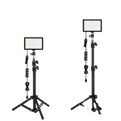 China wholesale PORTABLE 2 packs four color studio selfie led panel light with floor stand for YouTube livestream broadcast video photography for sale