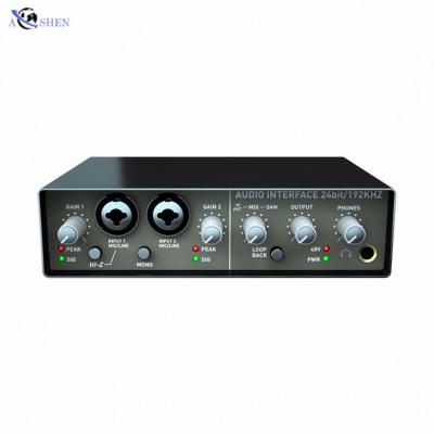 China Durable Q24 USB Professional Audio Interface Sound Card Computer Recording Mixer Box For Livestream Broadcast Musical Performance for sale