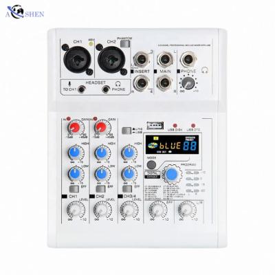 China Professional Mini Studio Portable Audio Interface 4 Channel USB Mixer Console Home Karaoke DJ Computer Recording 88 DSP Audio Effects for sale