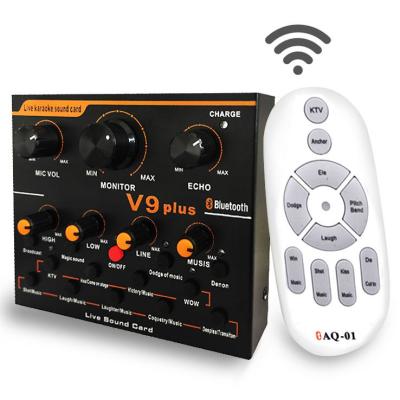 China For Wholesale YouTube Livestream Show Recording V9 Plus Live Podcast Studio Recording Audio Interface Sound Card Mixer Karaoke Live Stream Show for sale