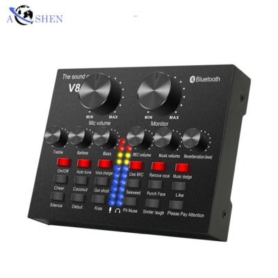 China Multifunctional Mobile Phone PC Live Singing Wholesale OEM Sound Card Mixer External Sound Card For YouTube Record Live Singing for sale