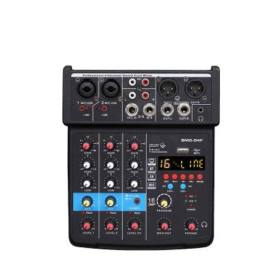 China Home Studio BMG O4F 4 6 8 Channel Mini Audio Mixer with USB BT for Musical Instrument Livestream Record for sale