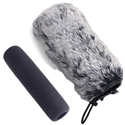 China Lavalier Microphone Outdoor 2 Pack Sponge Cover Mic Furry Fur Sleeve Windshield Wind Muff Softly Comfortable For Recording Microphones for sale