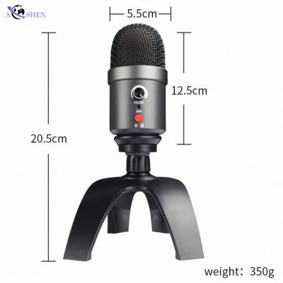 China Wholesale Professional Professional Monitor Jack USB Condenser Microphone Set For Studio With Tripod Desktop Stand For Recording for sale