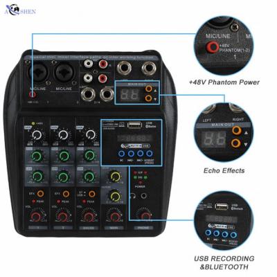 China Wholesale 4 Channel Usb Factory Wholesale 4 Channel Na Interface Professional USB Audio Interface Sound Mixer Console For Singing Performance for sale