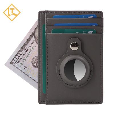 China Credit Card & Airtag Wallet Credit Card Holder Slim Cash Money Bank Visa Card Holder Rfid Blocking Airtag Leather Smart Slim Wallet for sale