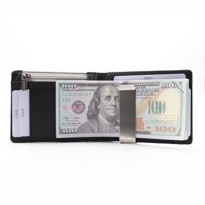 China Comfortable Touching Money Clip Slim RFID Mens Slim Wallet With Zipper Coin Pocket Card Holders Magic Wallet Genuine Leather Elastic Straps for sale