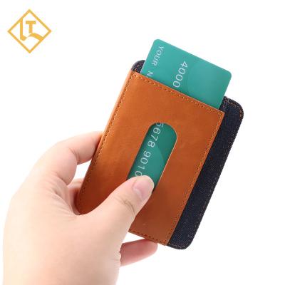 China Normcore/Minimalist Ultra Thin Rfid Blocking Custom Leather Men's Credit Card Holder Card Holder Wallet for sale