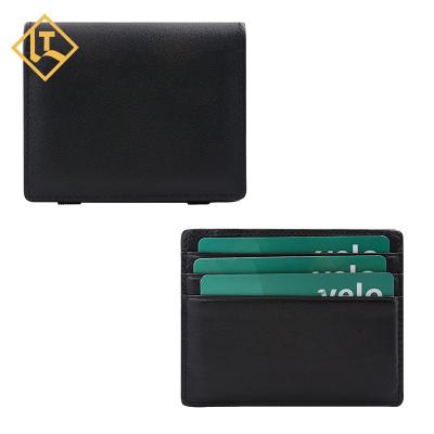 China Minimalist Wallet Credit Card Holder Logo Design Slim Money Clip RFID High Quality Custom Leather Wallet for sale