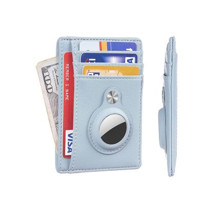 China Minimalist Rfid Business Airtag Custom Slim Wallet Airtag Rfid Holder Anti Theft Holder Blocking Airtag Card Holder for sale